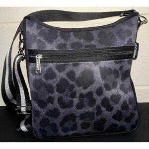 preneLOVE Everyday Bag Love Messenger Adj Strap Crossbody Leopard Black & Gray